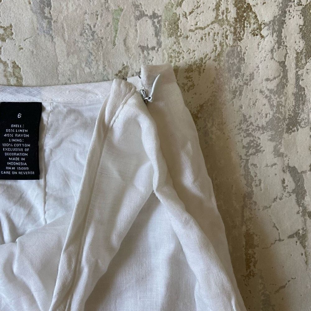 White Linen Ruffle tennis Skirt Y2K - Picture 9 of 11